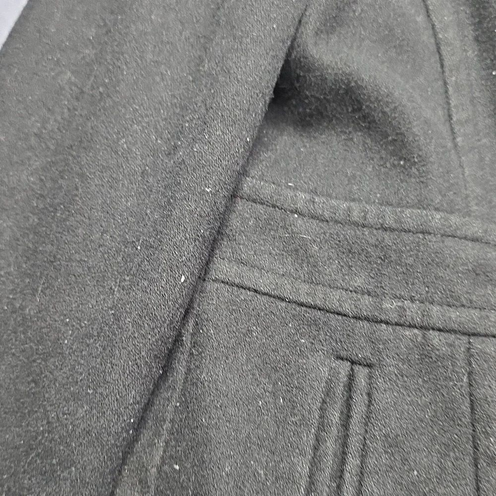 Michael Kors Coat Womens S Black Pea Collared Epaulet Button Long Sleeve